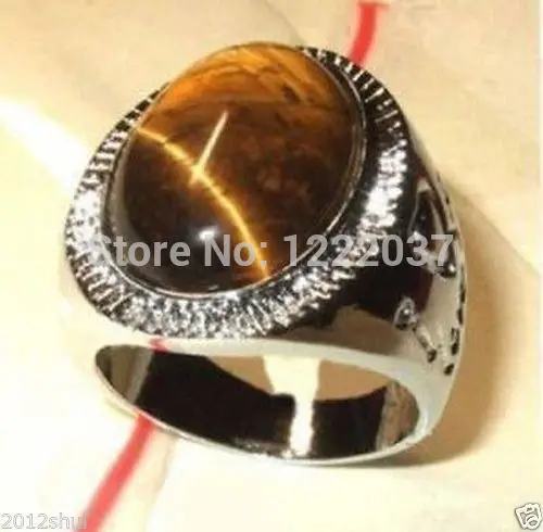 

Huge tibet tiger's-eye men's ring size:9# 10# 11#