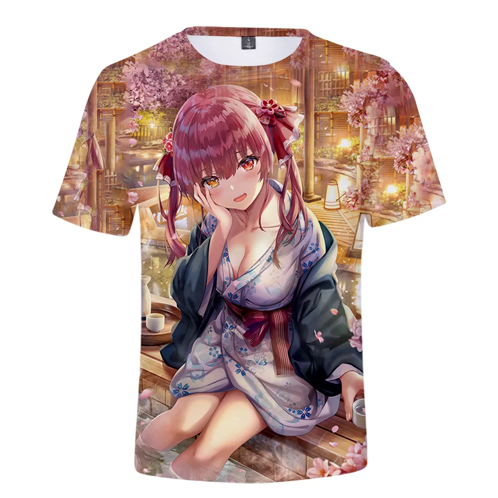 BSLNXNMA HOLOLIVE VTuber Houshou Marine 3D Printed Spring Summer Preppy Men/Women Street Clothes T-shirt Streetwear Kawaii style