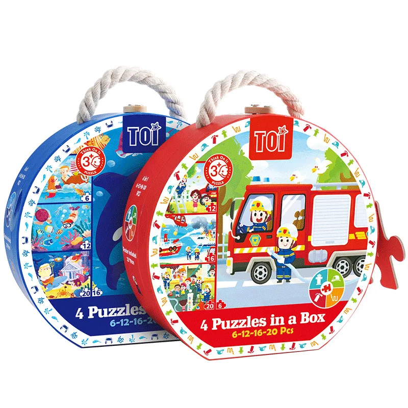 

TOI 4 In 1 Story Advanced Puzzle Toys 6-12-16-20 Pcs Children Jigsaw Learning Educational Puzzles Gift Box Baby Kids Age 3Y+