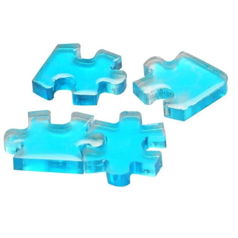 4pcs/set Puzzle Piece Gemstone Crystal Epoxy Resin Mold DIY Jewelry Pendant Making Tools Epoxy Clear Silicone Mould Handmade