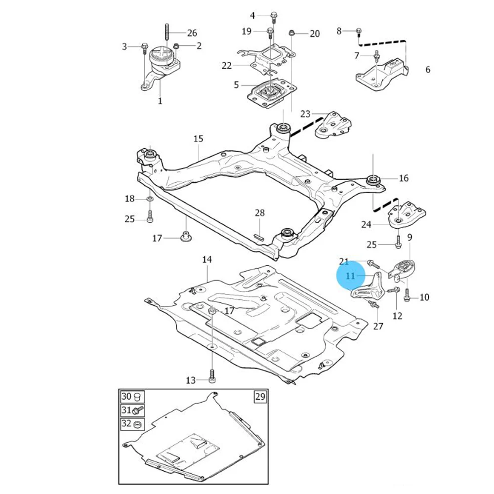 For Volvo Hydraulic Oil Engine Bracket V60 S60 S80 XC60 V70 2011 2012 2013 2014 2015 2016 Support Frame Gear Drive 31262714 1.6T