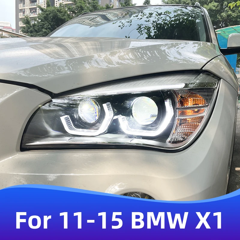 For 2011-2015 Models BMW X1 retrofitting and upgrading new style LED headlights angel eyes car accessories DRL