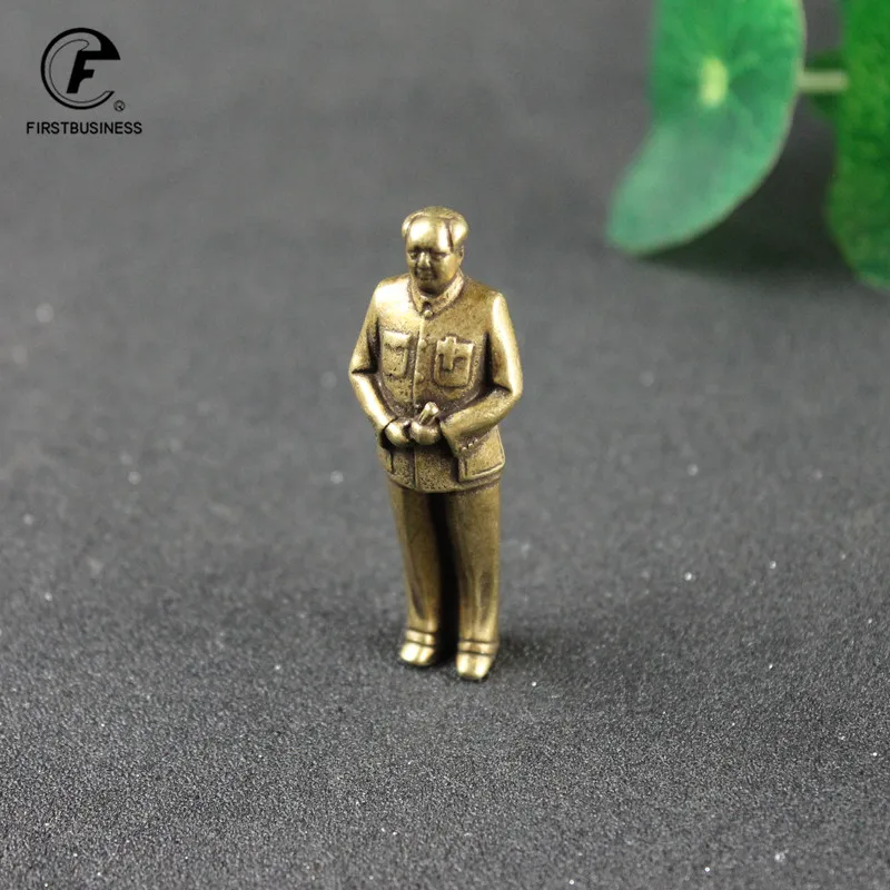 Artigianato in rame puro presidente leader rosso Mao Ze Dong Figurine soggiorno Decor ornamenti per auto arredamento per la casa decorazione