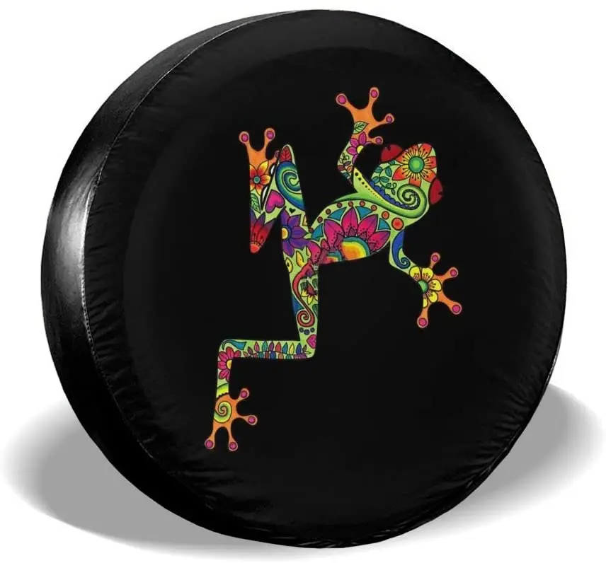 

Foruidea Boho Frog Tree Spare Tire Cover Waterproof Dust-Proof UV Sun Wheel Tire Cover Fit for Car,Trailer,