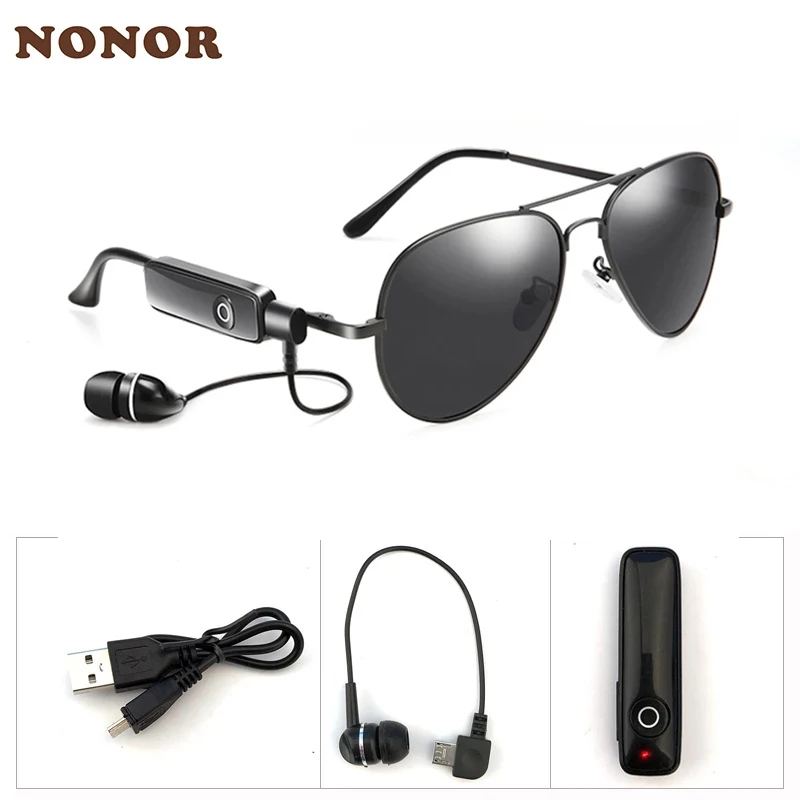 NONOR Smart Bluetooth  Driving Music Call&Answer With Headphone Polarized Pilot Style  Sunglasses