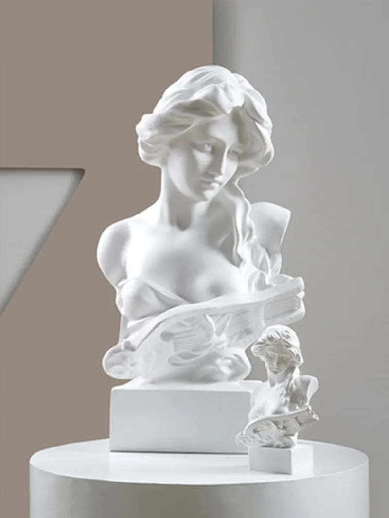 Nordic David Character Sculpture Plaster Resin Art Statue for Wine Cabinet Home Living Room Decorative Sketch Facial Design