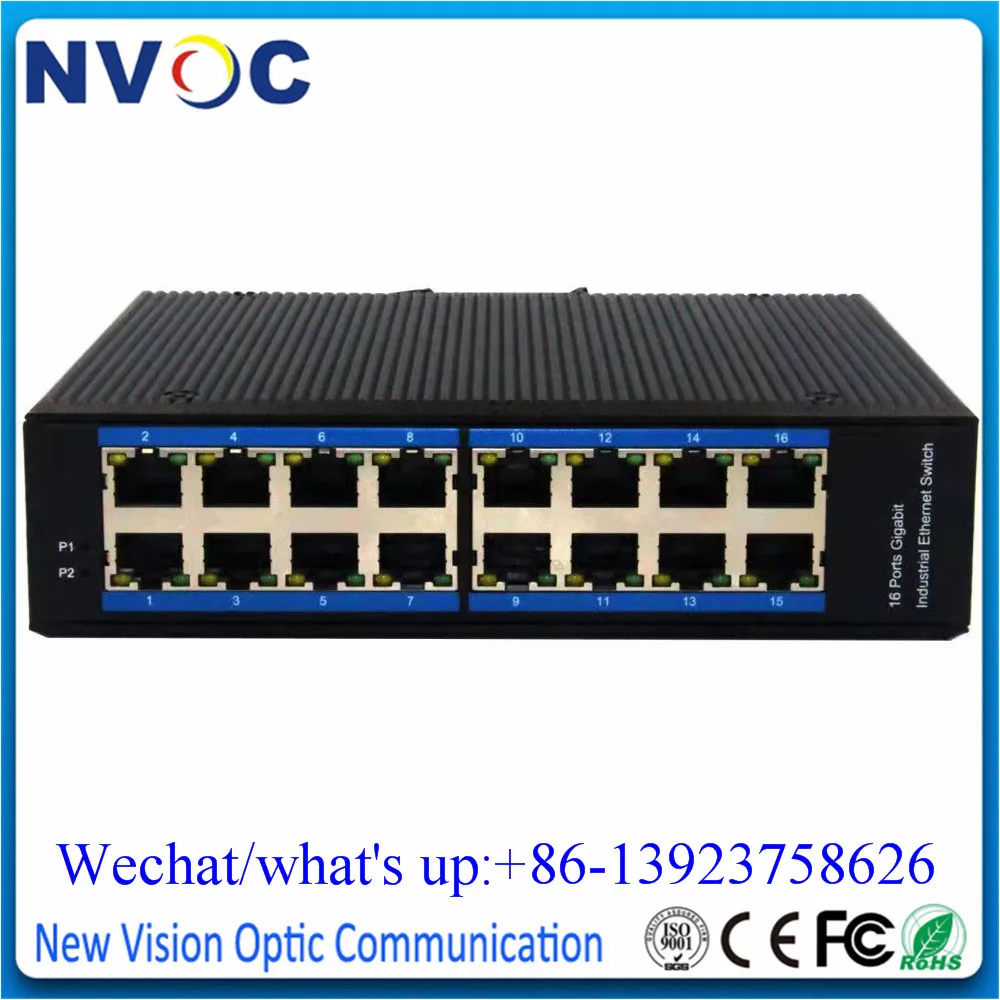 16-port 10/100/1000BASE-TX Industrial RJ45 Ethernet Switch