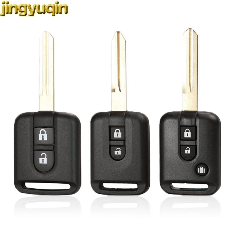 Jingyuqin Remote Car Key Shell For Nissan Qashqai Navara Micra NV200 Patrol Y61 Micra 350Z Pathfinder Modfieid Case Fob 2/3 BTNS