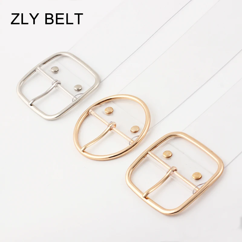 2021 New Arrival Belt Women Men Unisex Transparent PC Material Metal Pin Buckle Casual Lady Style Fashion Waistband Heart Belt