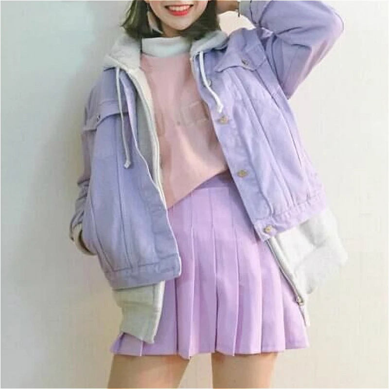 Basic Jackets Women Fresh Purple Ulzzang Spring New Loose Woman Denim Jacket Summer Thin Casual All-match Stylish Short Outwear