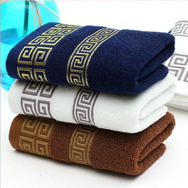 

Family Style Contracted 100% Cotton, Comfortable, Water Absorption, Children's and Adults' Towels, White, Blue, Coffee Towels