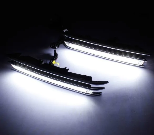 LED Daytime running Lights fog lights for Volkswagen Touareg 2011 2012 2013 2014 2015 DRL LED Car Lamp External Auto Lights