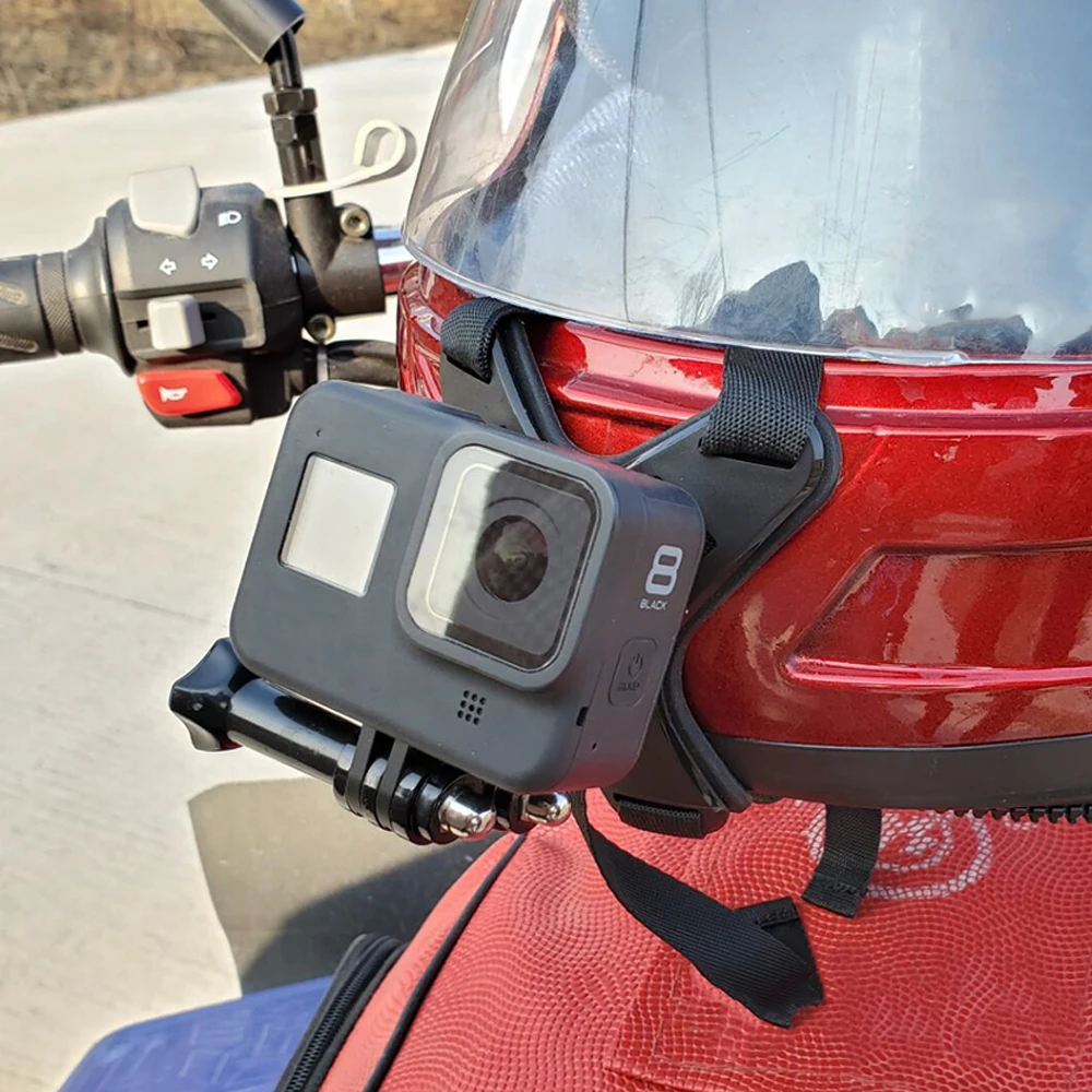 TUYU كامل الوجه خوذة الذقن جبل حامل ل GoPro ماكس بطل 9 8 7 6 5 SJCAM EKEN دراجة نارية خوذة الذقن حامل كاميرا الملحقات