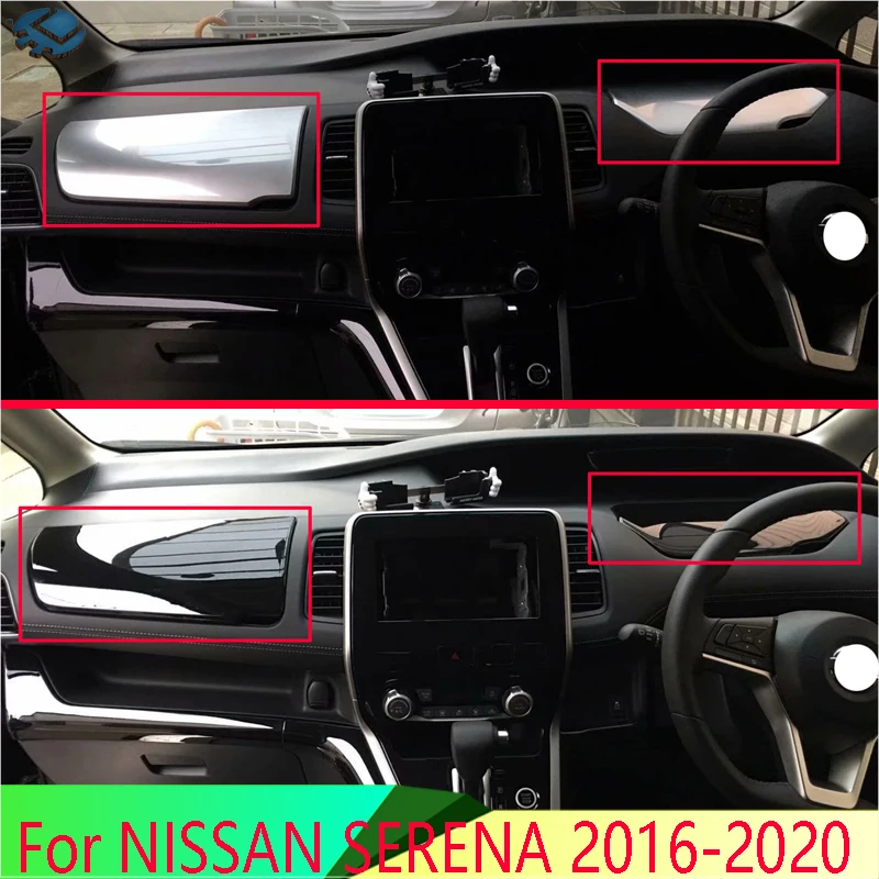 

For NISSAN SERENA 2016-2020 Right Hand Drive Car Accessories ABS Chrome Central control storage box cover panel