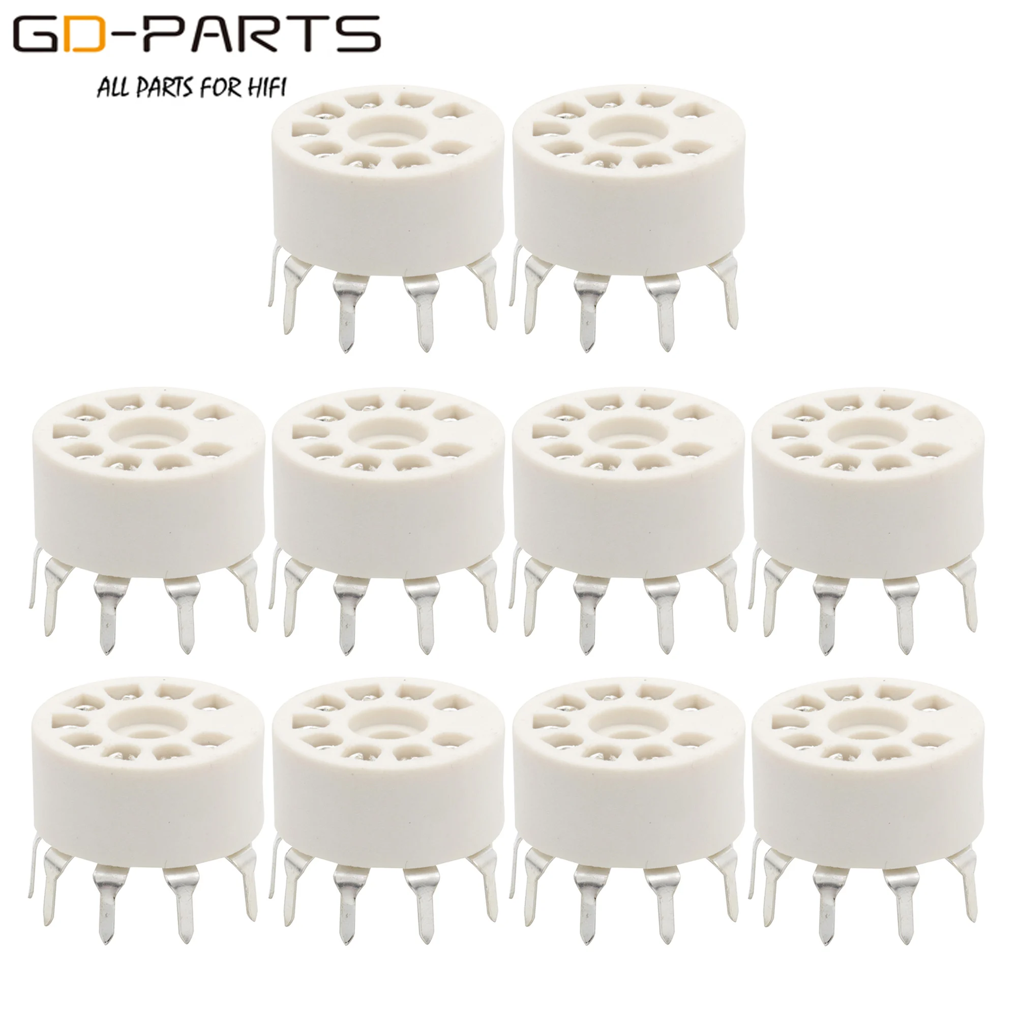 10PCS PCB Mount Plastic 9pin Vacuum Tube Socket for 12AX7 12AT7 12AU7 EL84 6N1 ECC82 ECC83 ECC81 Vintage Hifi Audio TUBE AMP DIY