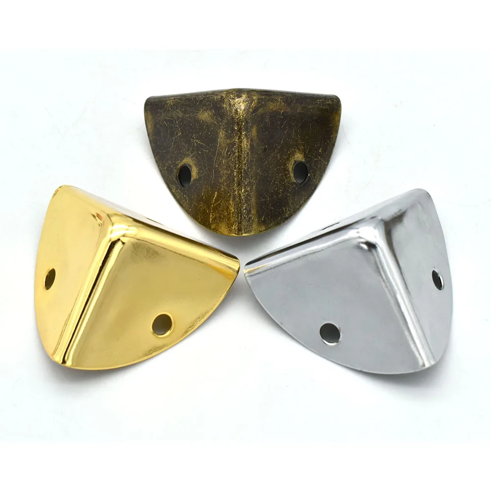 35mm Gold Box Corner Protector Triangle Metal Box Decorative Edge Safety Guard Corner clip Metal Jewelry Box Corners - 8pcs