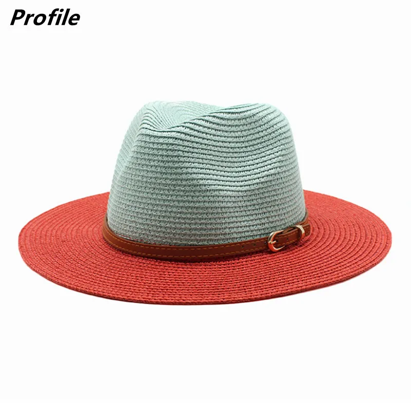 Straw hat two-color gradient sun hat outdoor sun hat straw hat seaside sunscreen beach hat sun hat various accessories wholesale