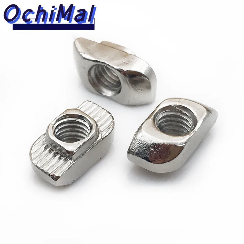 T-Nut M3 M4 M5 M6 M8 hammer Head Sliding Nut Connector Nickel Plated For 20/30/40/45 Series 5-100pcs For 2020 Aluminum Extrusion