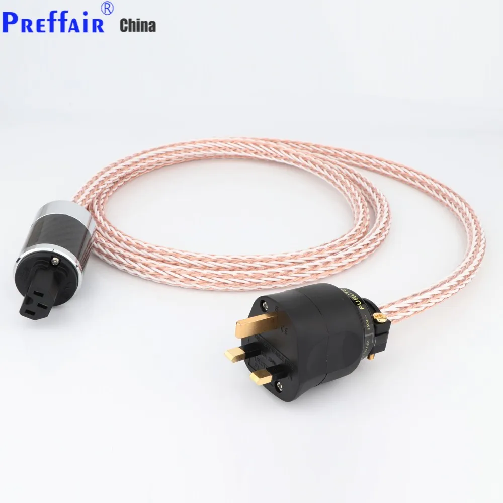 

High Quality HIFI 12TC Power Cable High Quality 6N OCC Hifi Power Cord with UK 13A AC Power Cable IEC Female HIFI AC Power Cable