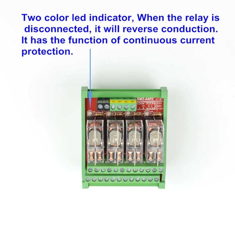 4-Channel 2NO+2NC Interface PNP NPN Compatible DIN Rail Mounting Interface Relay Module G2R-2 5A 12V 24V DC