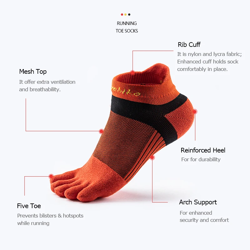 Naturehike NH20FS002 Ultra Run Low Cut Athletic Five Toe Socks Toesocks For Running Marathon Race Trail Hiking