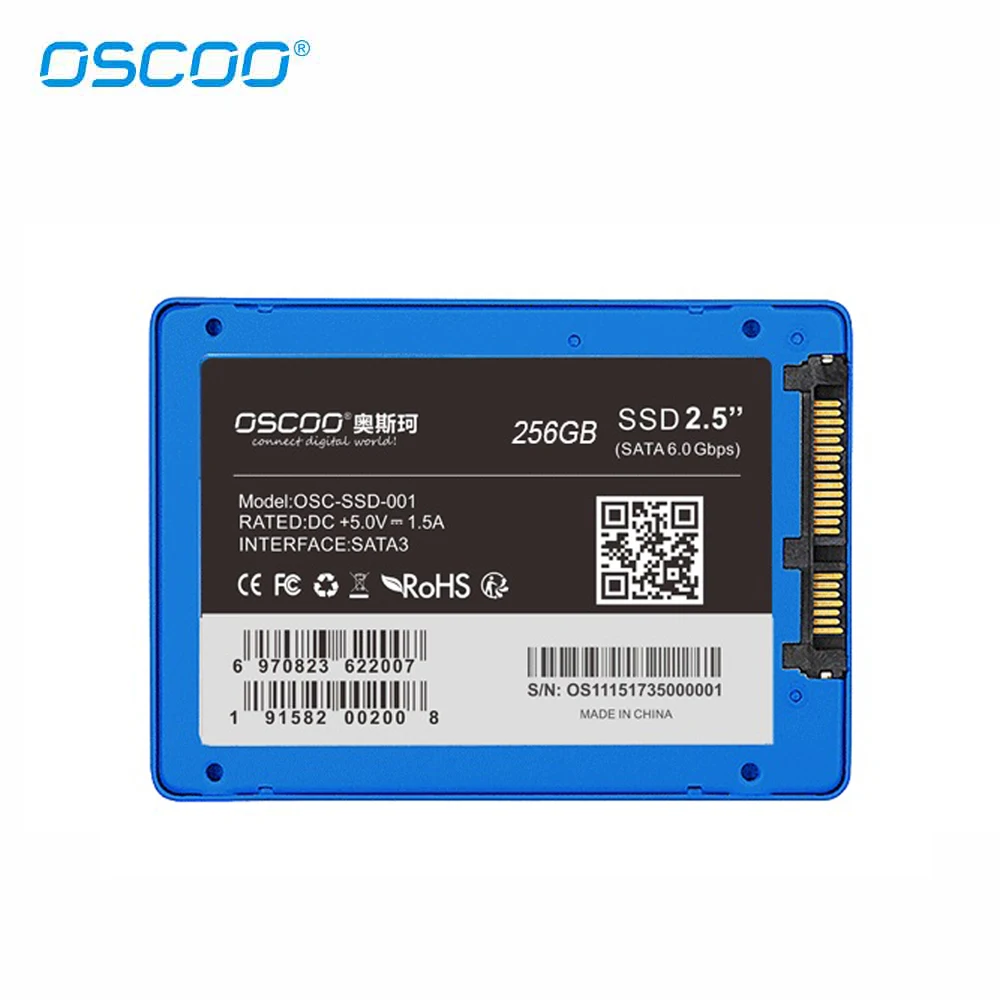 Oscoco SSD 240GB 2.5 Inci SATAIII 6Gbps Solid State Drive 256GB 2.5 ''Sata Internal Hard Disk HDD untuk Komputer Laptop Desktop