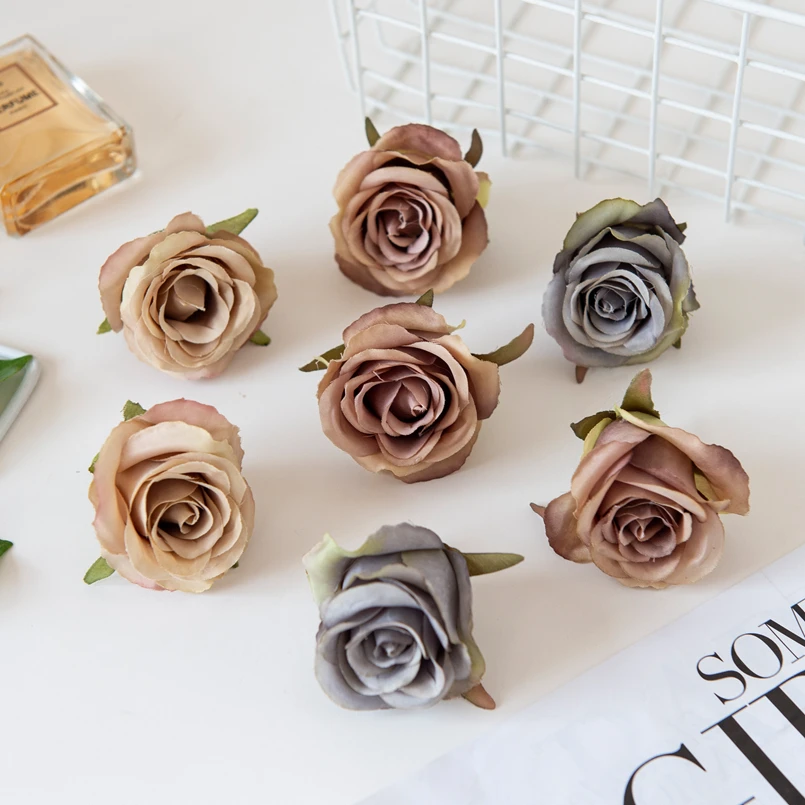 5/10 Stück Künstliche Blumen Wanddekoration Seidenrosen Günstig Großhandel Geschenk Heimdekoration Hochzeitskranz Brautstrauß DIY Geschenke Süßigkeiten – Detail 3