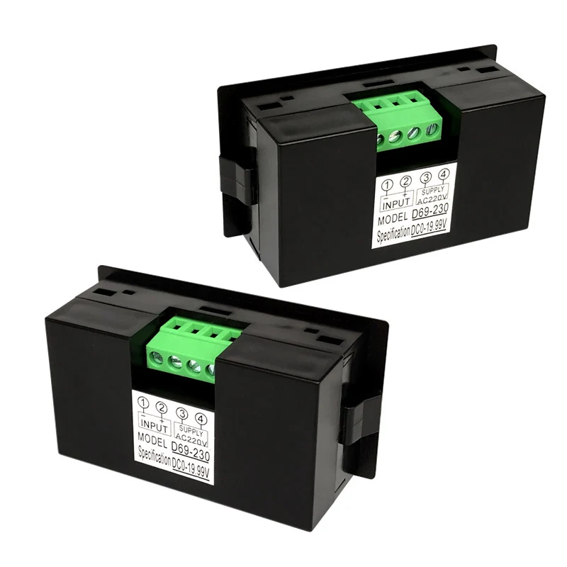 1pc DIY Voltmeter Tester Digital Voltage Test Battery DC 0-12V 0-24V black white Positive and negative voltage