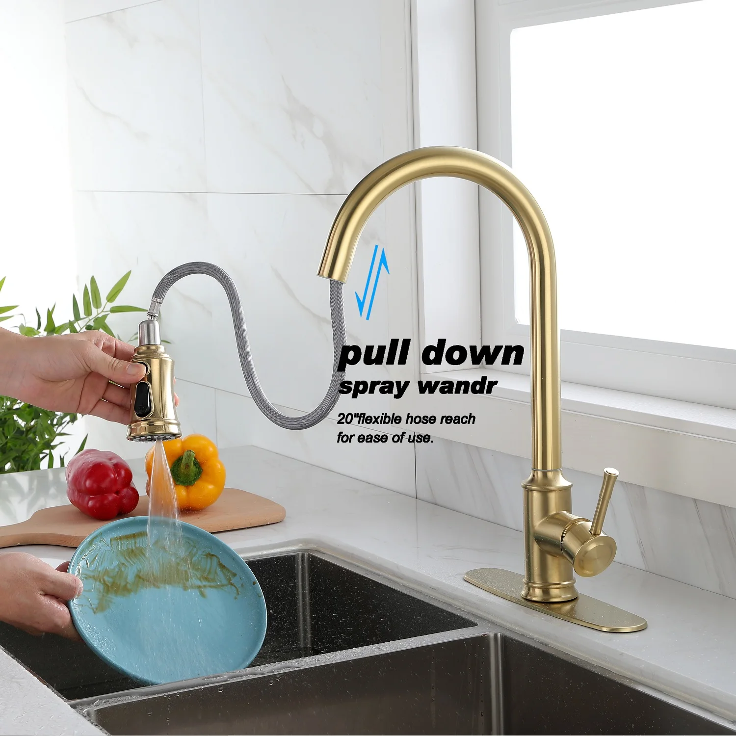 Sensor Smart Kitchen Faucets Pull Down 304 Stainless Steel Smart Induction Touchless Control Water Sink Faucet Mixer Tap