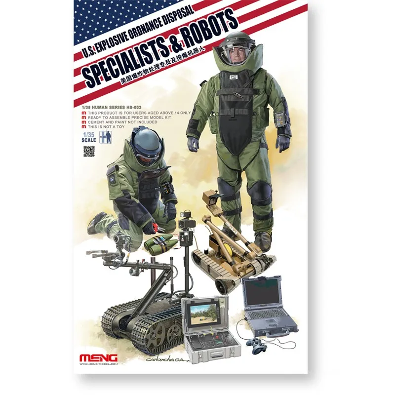 Meng Model 1/35 HS-003 U.S EXPLOSIVE ORDNANCE DISPOSAL SPECIALISTS & ROBOTS Assemble