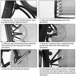 4 шт., эластичный шнур, устойчивый к нулевой гравитации, наклонный садовый шезлонг, стулья CLH @ 8