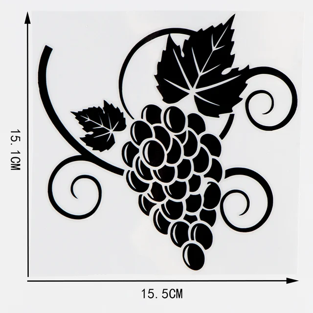 

15.5×15.1CM Lovely Grape Vinyl Decals Modern Art Design Car Stickers