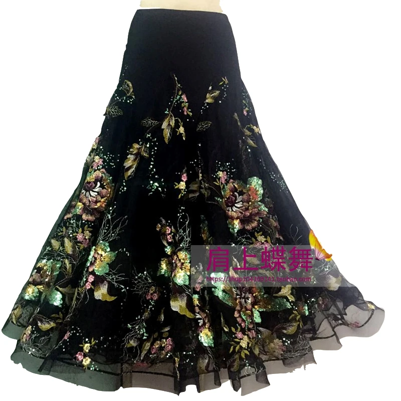 2020 new modern dance waltz big swing skirt dance performance competition skirt customized social dance practice clothes