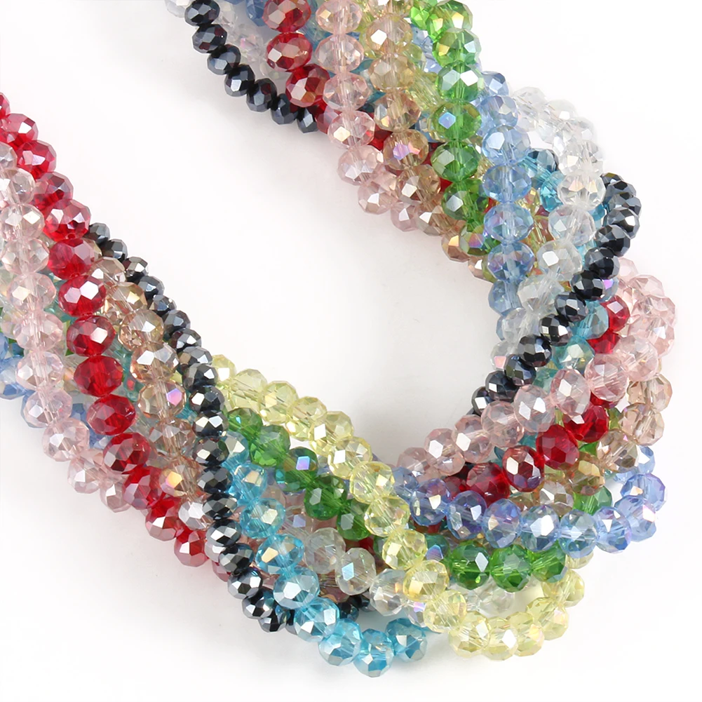 3/4/6/8mm Czech Crystal Beads for Jewelry Making Diy Needlework AB Color Spacer Faceted Glass Beads Wholesale Lots Bulk