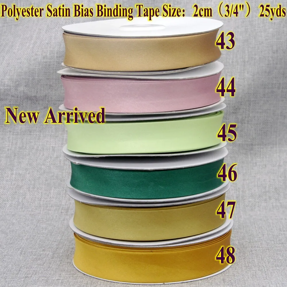 Polyester Satin Bias Binding Tape,bias binding size:20mm,3/4