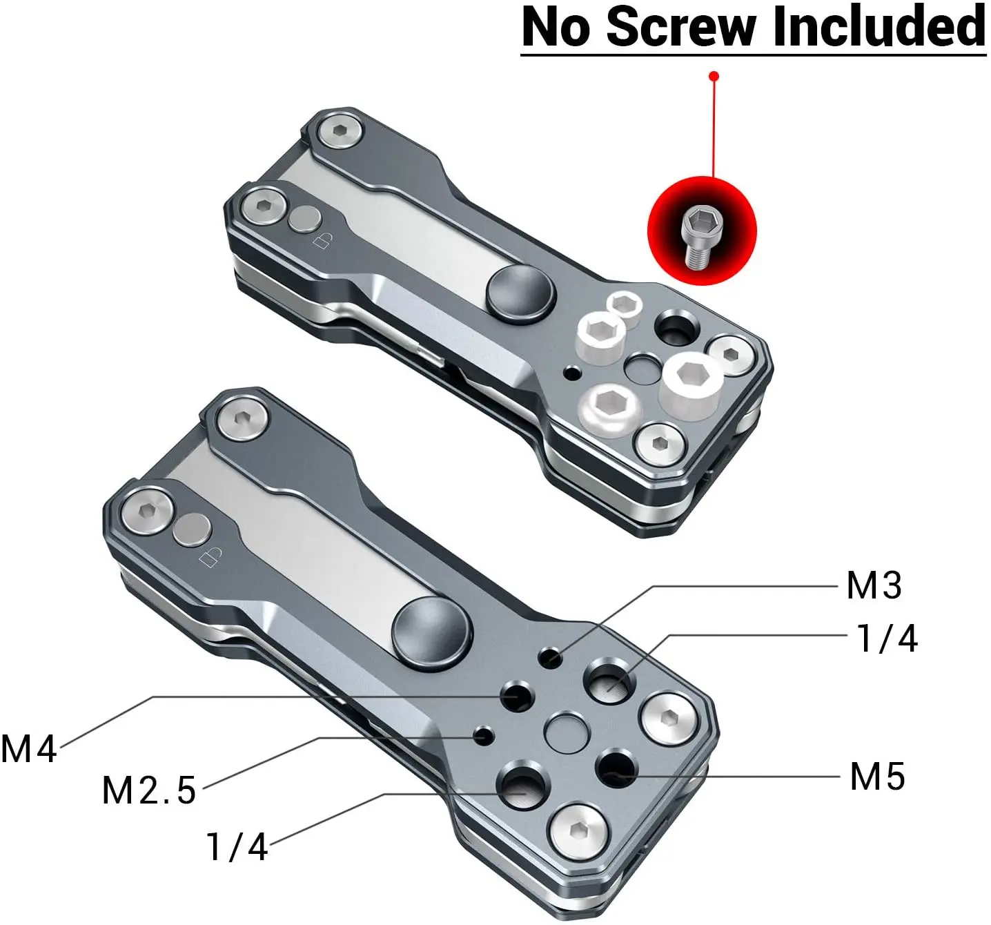 SmallRig Folding Screwdriver Kit Wrench Set Portable Hand Tool Set 4 Allen Wrenches 2.5, 3, 4, 3/16, 1 flat screwdriver  2495