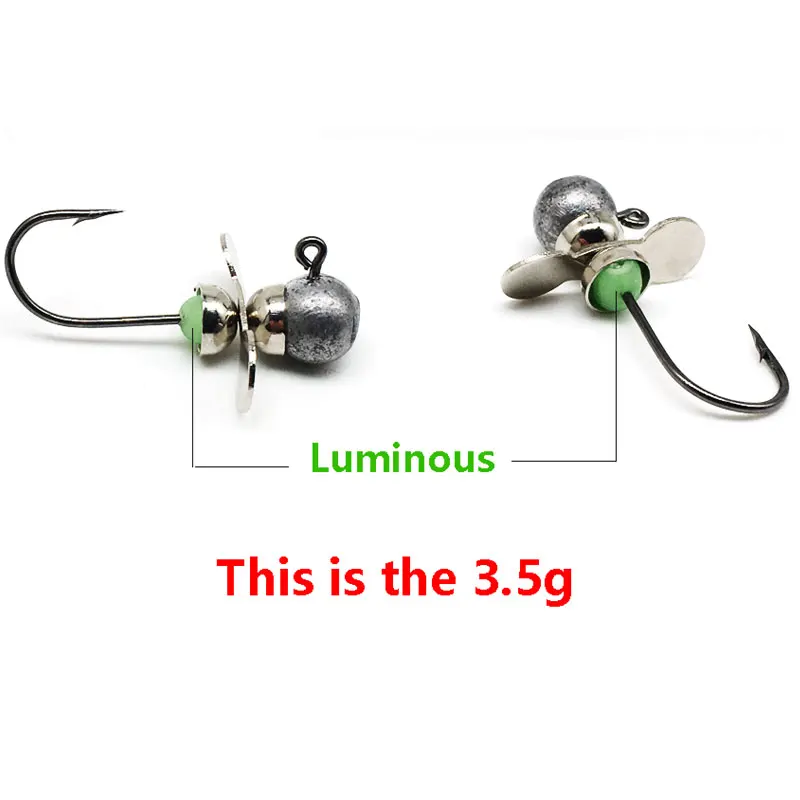2 PSC Airscrew hooks 3.5g 5g 7g 8g 9g 10g 12g 14g Head Propeller Single Hook Jig Bait Fishing Hooks For Soft Lure Fishing Tackle