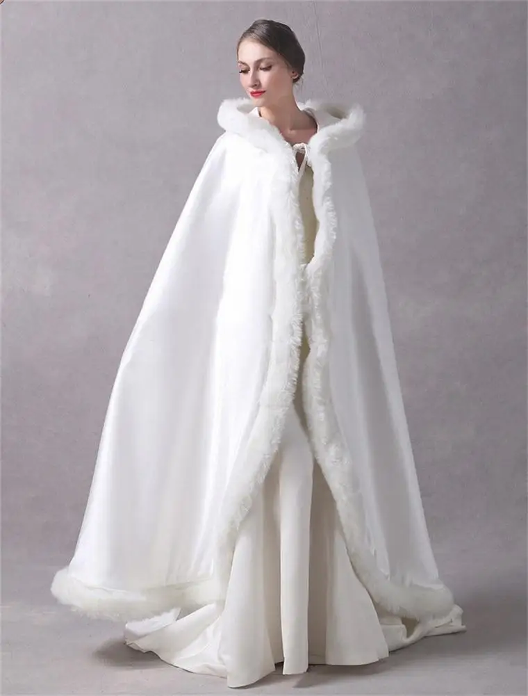 2021 Hooded Cloaks Winter Bridal Wedding Capes Jackets Wicca Robe Warm Christmas Long Wraps In Stock