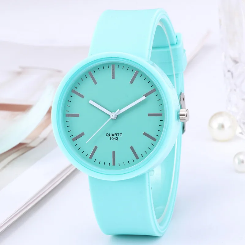 Relojes de cuarzo de silicona para Mujer, pulsera blanca, Simple, moda coreana, regalo, precio barato, envío directo