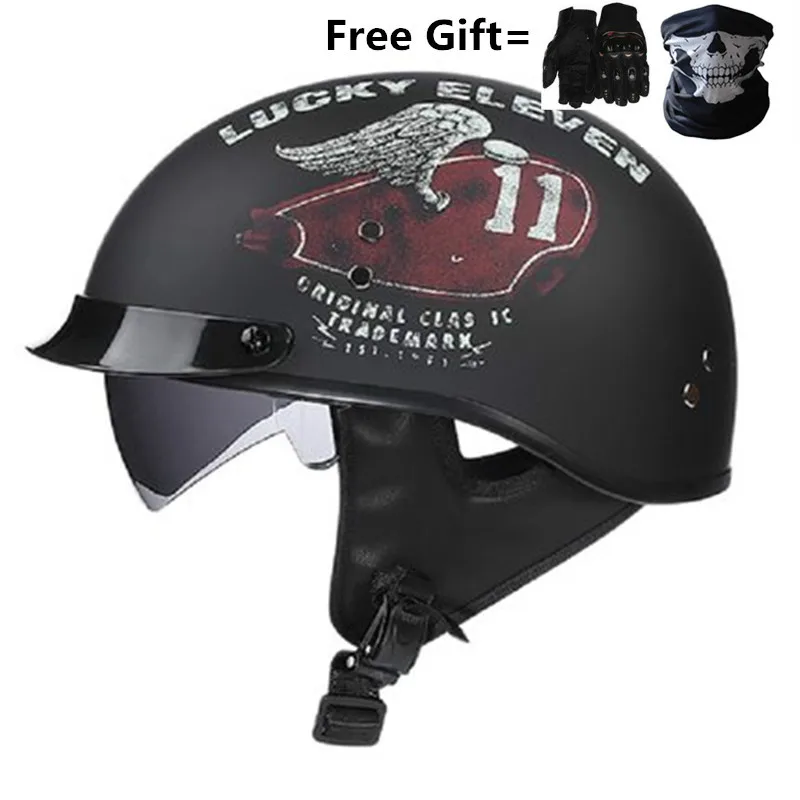 DOT Certification Retro Motorcycle Helmet Moto Helmet Scooter Vintage Half Face Biker Motorbike Crash Moto Helmet Casco Moto CE