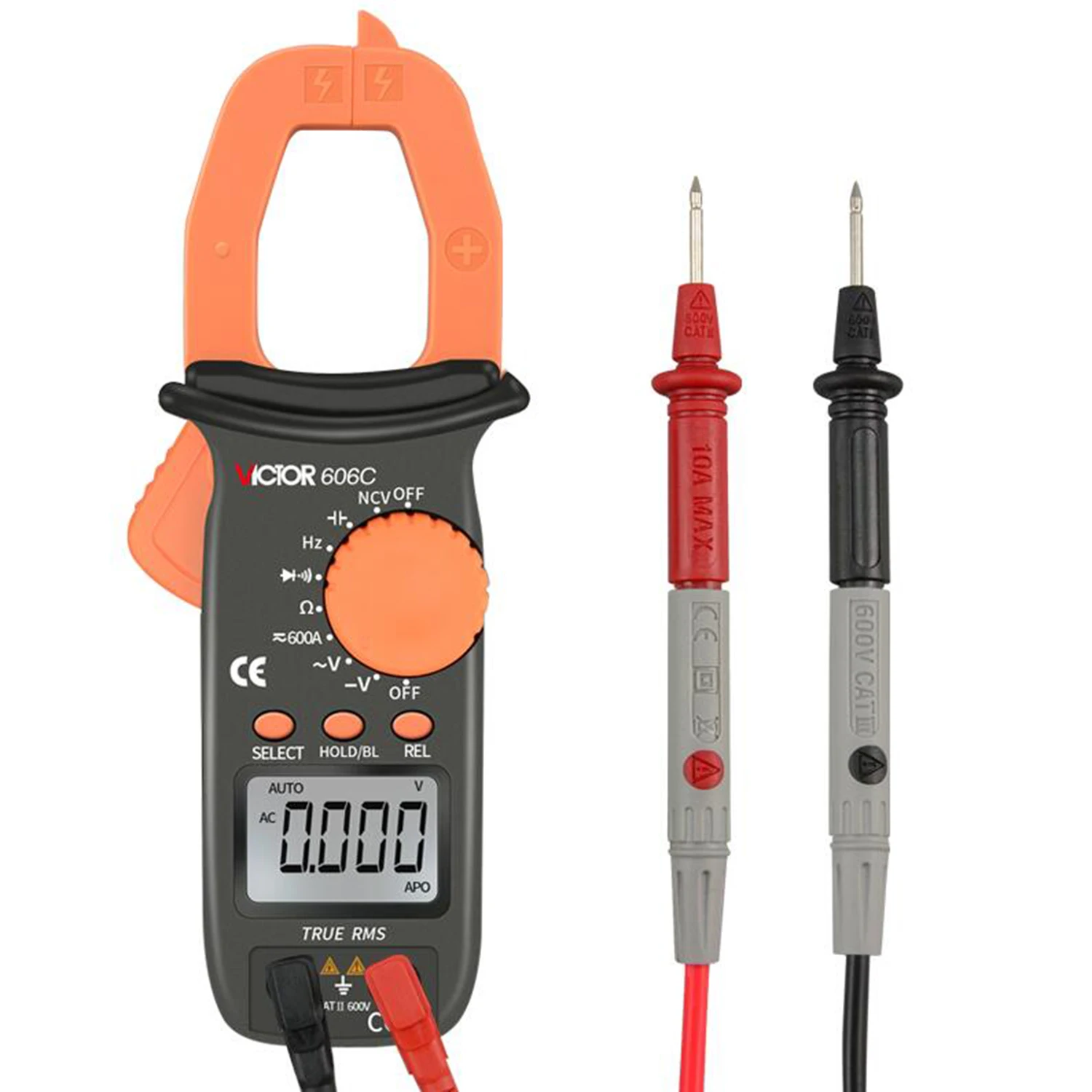 Victor vc610c vc610b handheld ac dc digital braçadeira medidor faixa automática rms verdadeiro, maneira da operação automóvel, lcd tamanho: 35*24mm.