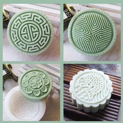 

PRZY Round Carving Soap Mold Mold Silicone 4 Styles Soap Molds Handmade Moon Cake Molds Clay Resin Moulds Eco-friendly