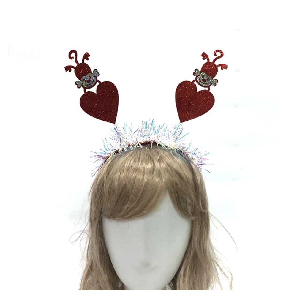 

10PCS/lot glitter hearts hair band Valentine iridescent garland hair clasp party wedding hair accessory red monkey hair clasp