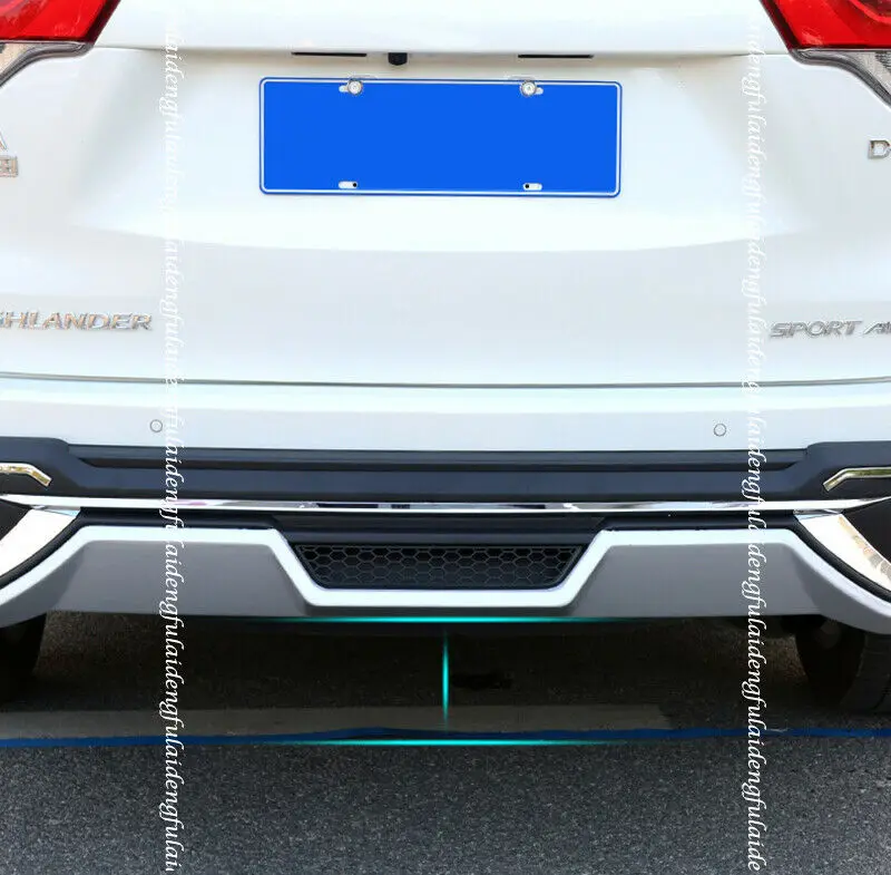 For Toyota Highlander 2017-2019 Silver Rear Bumper Diffuser Lip Spoiler Guard Cover Car Accessories