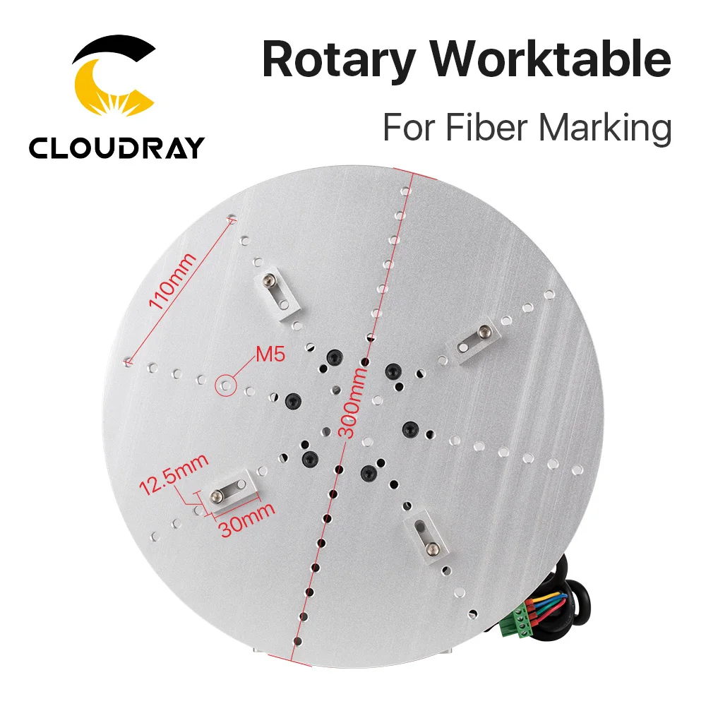 Cloudray Rotary Worktable Diameter 300mm Working Area Rotry Device + DM860S Driver for Fiber & Co2 DIY Marking Expansion Axis