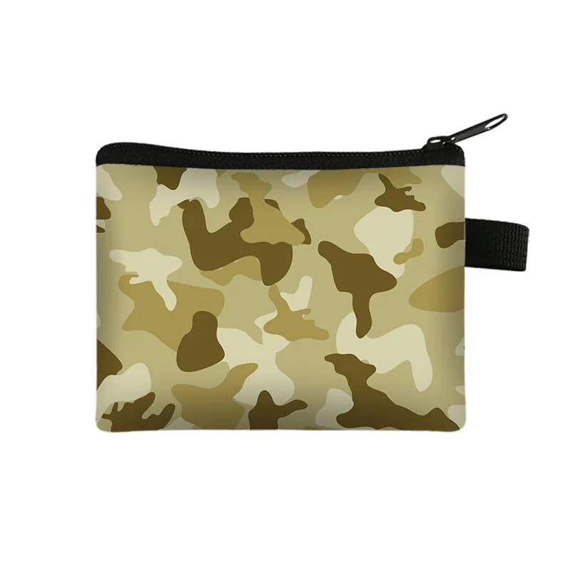 New Children\'s Simple Zero Wallet Camouflage Pattern Portable Card Bag Coin Key Storage Bag To Customize Coin Purse Mini Bag