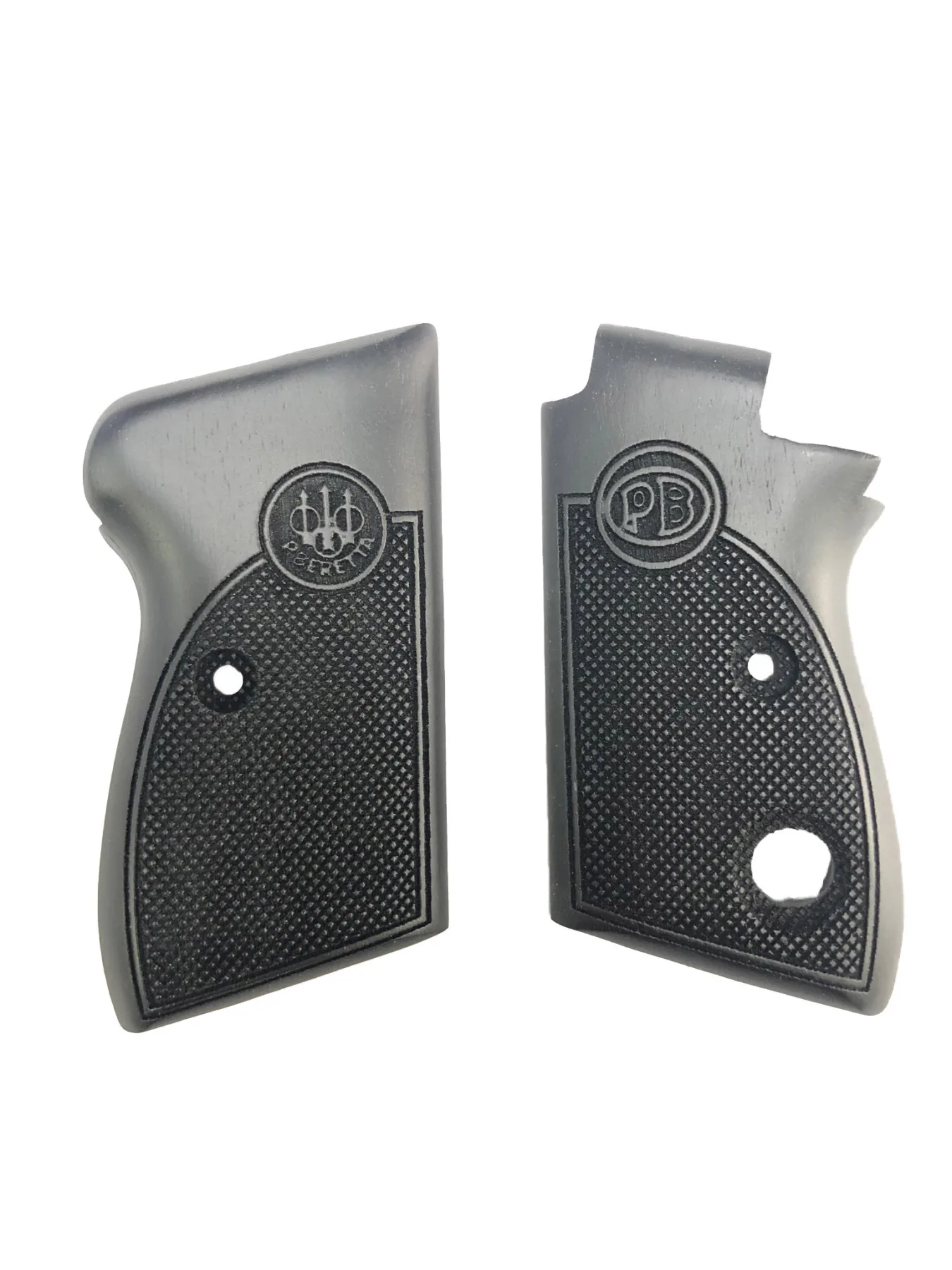 

Single-Button Beretta Compatible Laser Cut Black Wooden Grip