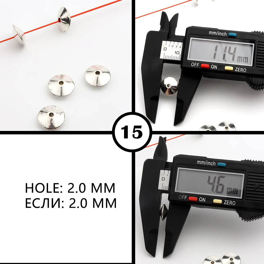 50 Stück, 32 verschiedene Arten, gemischte Metall-Abstandshalter-Perlen mit unterschiedlichen Lochgrößen für die Herstellung von Schmuck, Armbändern, Halsketten und Ohrringen – Großhandel. – Detail 30