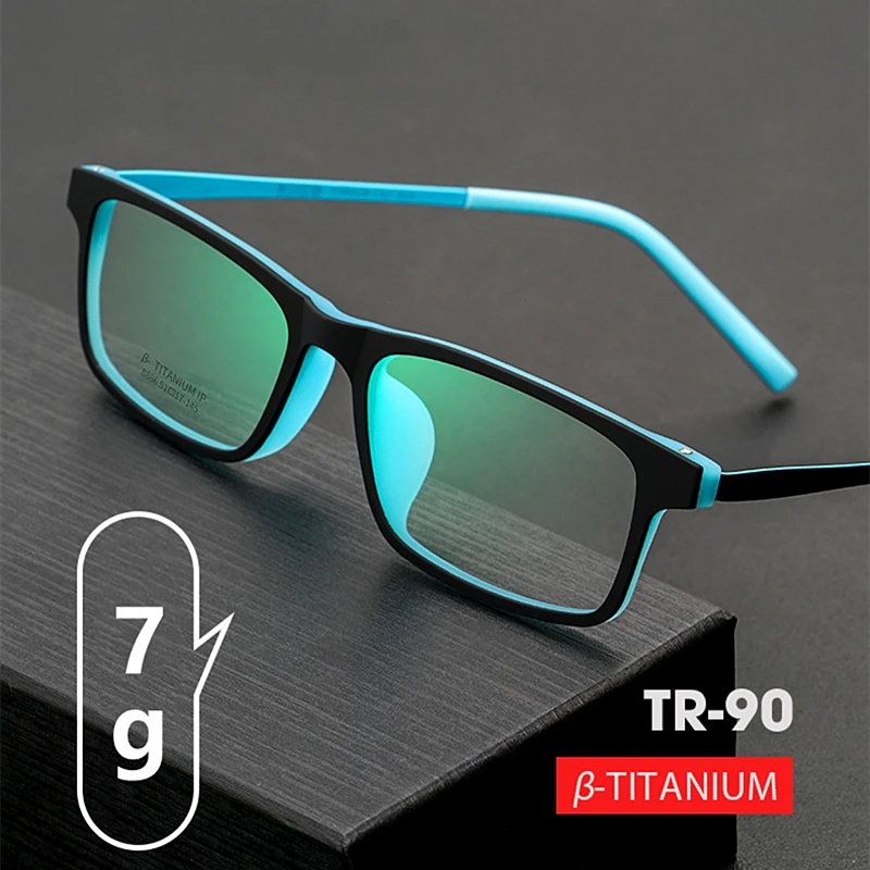 

New Pure Titanium Eyeglasses Frame TR Myopia Glasses Frame Ultralight Comfortable Young Full Frame Optical Prescription Glasses