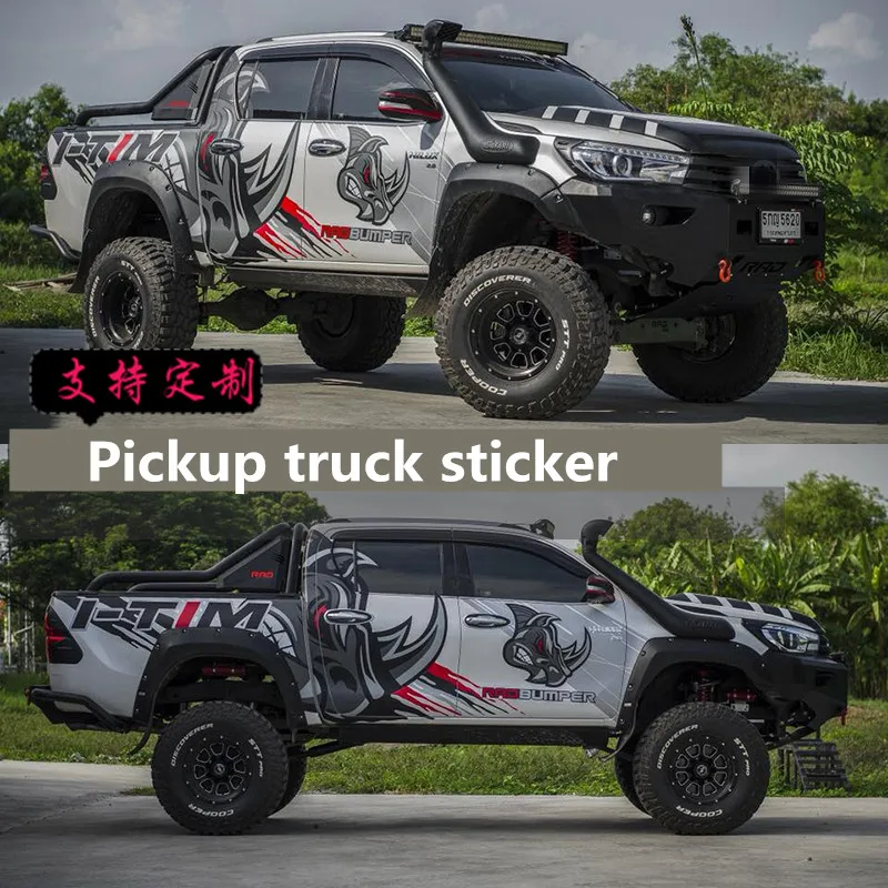 Pickup truck sticker FOR Tundra NAVARA DMAX Hilux RANGER F150 body exterior decoration modified rhino sticker